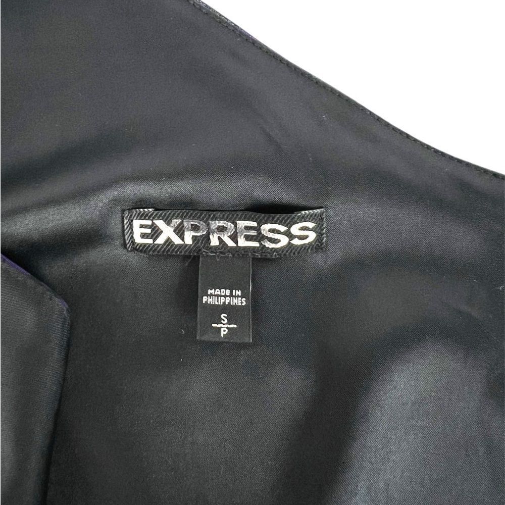 Express‎ Purple Black One Shoulder Chiffon Sheath Cocktail Dress Size Small - Picture 6 of 7